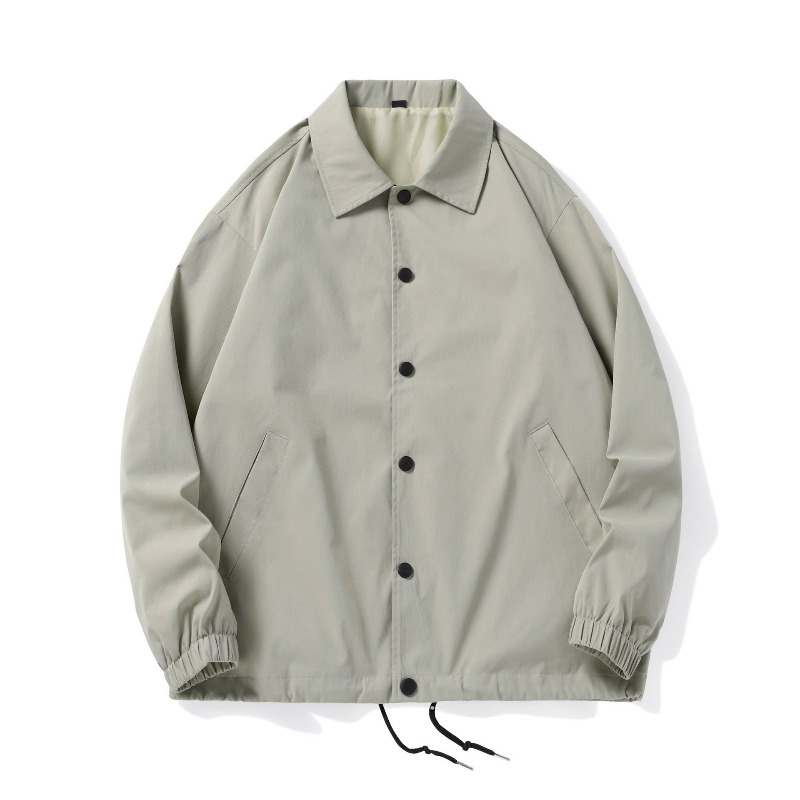 Veste Homme Printemps-Automne à Col Rabattu, Coupe Décontractée, Simple Boutonnage, Coupe-Vent Courte pour Homme