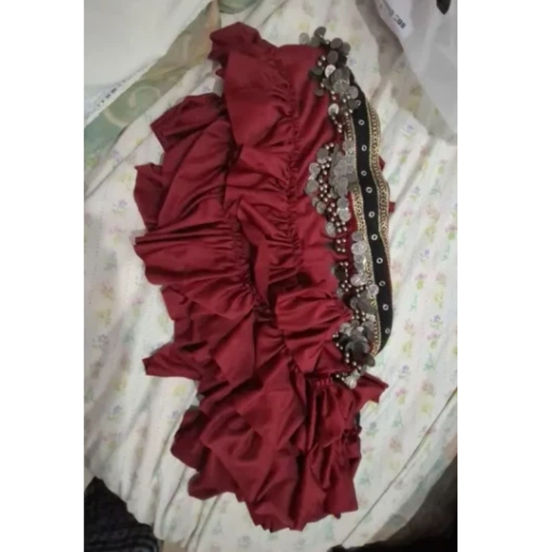 Écharpe de danse du ventre pour femmes avec pièces de monnaie en cuivre, style tribal, vintage, ceinture en satin, extra longue, costume arabe de luxe, photographie