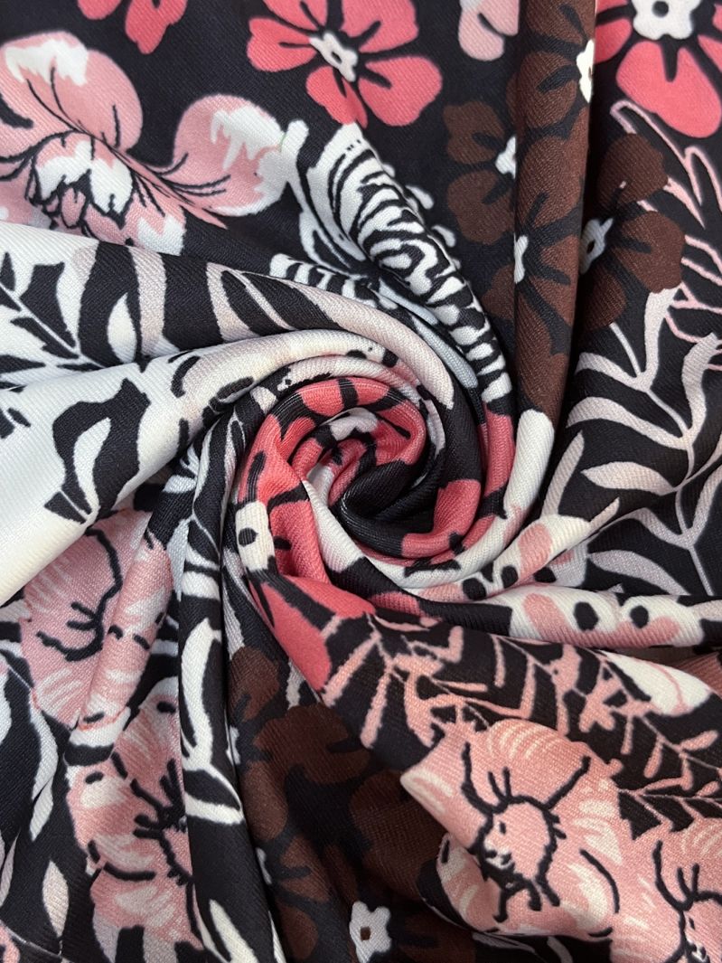 Robe florale tendance à col rond et manches courtes, coupe ample, pour femme