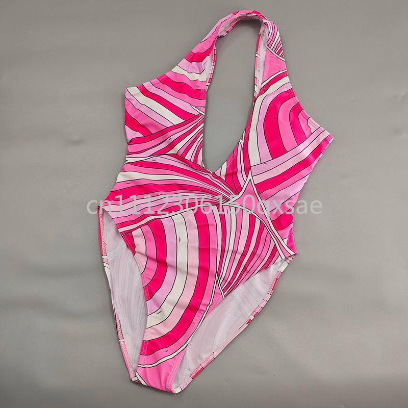 Ensembles de maillots de bain et de bikinis pour femmes, rose, avec foulard bandeau et logo signature, tenues de plage