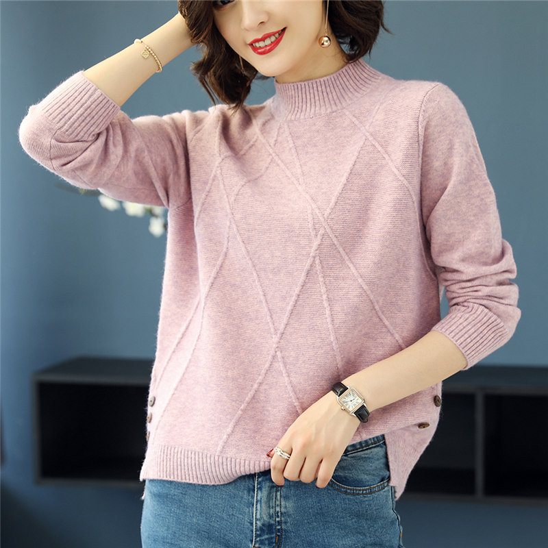 Automne hiver hauts pour Femme chandails à manches longues fond demi col roulé Pull femmes vêtements printemps Pull Femme chemise