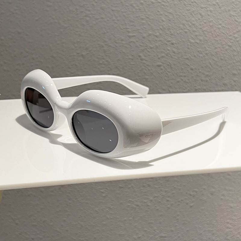 Nouvelles Lunettes de Soleil Ovales Haut de Gamme pour Femmes, Style Hip-Hop, Photographie Urbaine, Rétro, Tendance, Polyvalentes, Protection Solaire