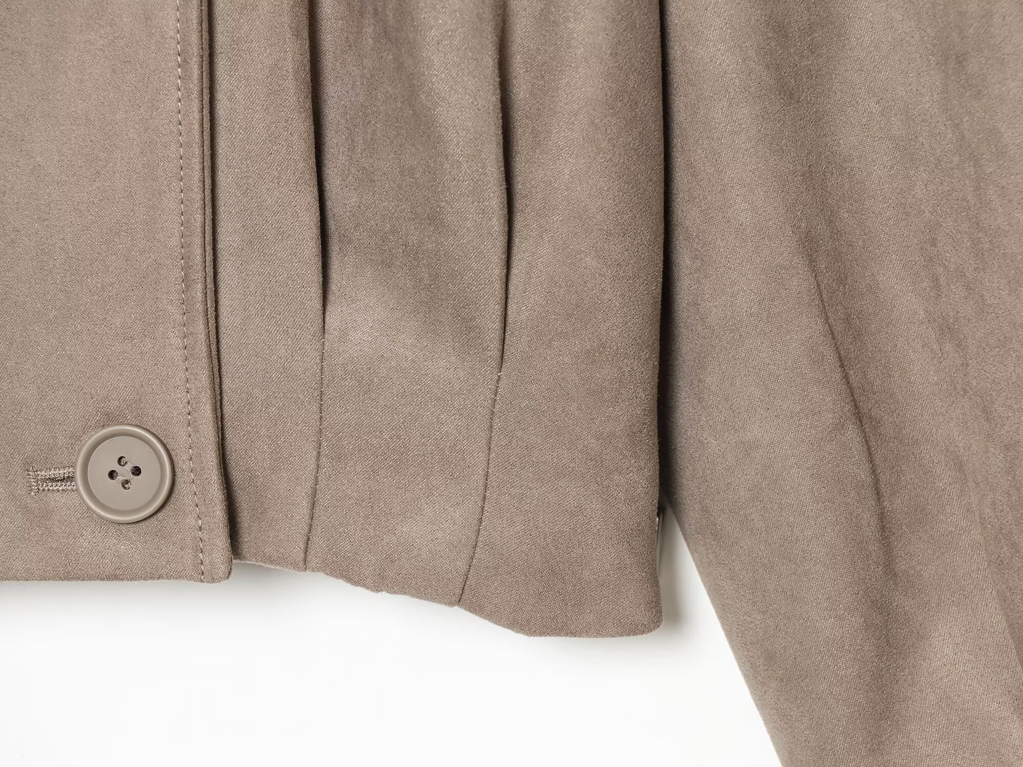 BSAY 2026 Manteau Trench Court Femme Automne à Double Boutonnage, Col Montant, Épaulettes, Manches Longues, Coupe Ajustée