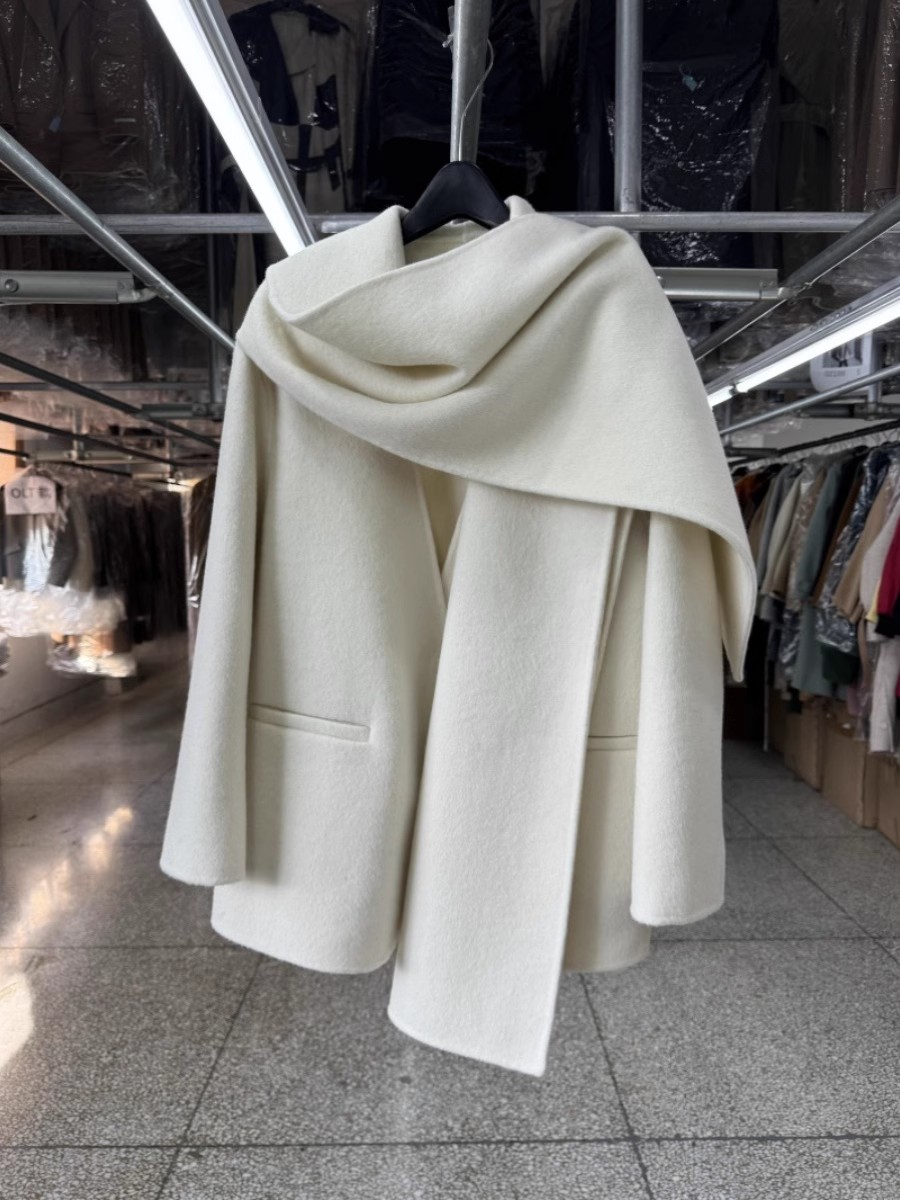 Manteau 100% laine à col écharpe pour femmes, veste d'automne et d'hiver élégante à la mode coréenne