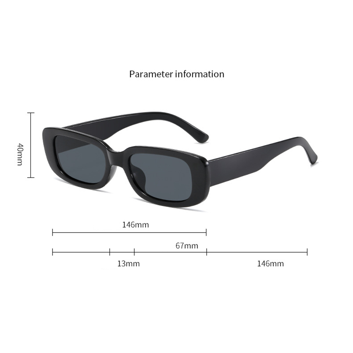 Lunettes de plage carrées pour femme, monture en plastique noir et blanc, à la mode, 3 pièces/ensemble, 2 pièces/ensemble