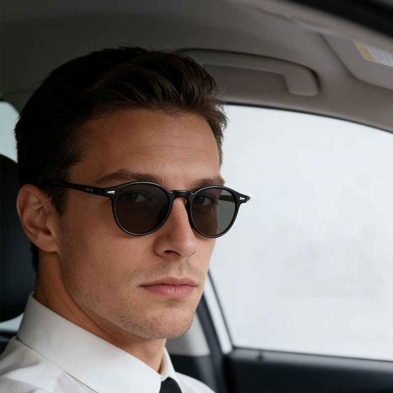 Lunettes de soleil à petite monture ronde pour hommes et femmes, rétro, Protection UV, mode, nuances amincissantes naturelles, 3068