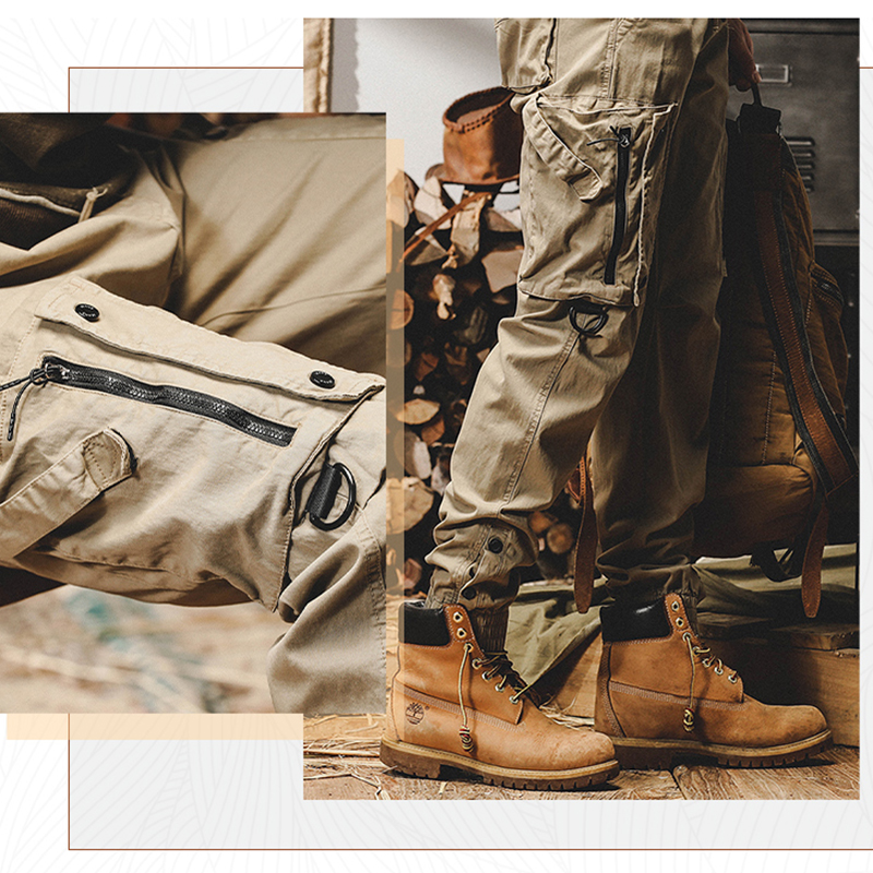 Pantalon cargo multi-poches pour hommes, pantalon décontracté, jambe droite, taille élastique, mode automne, nouveau