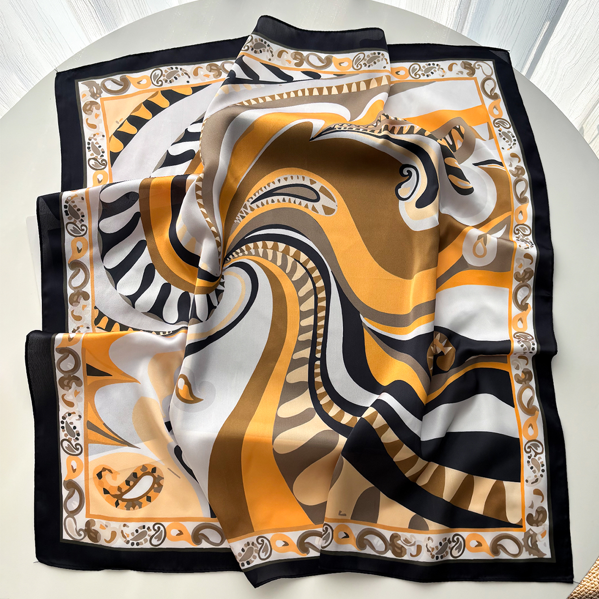 Foulard carré à la mode pour femmes, élégant, Hijab, châle de luxe pour voyage, taches douces, Imitation soie