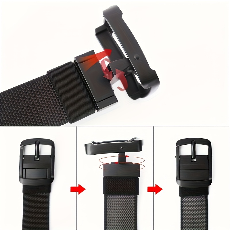 Ceinture en toile pour hommes, broche rotative, Double face, boucle corporelle, ceinture d'entraînement militaire en Nylon, ceinture tactique élastique d'extérieur