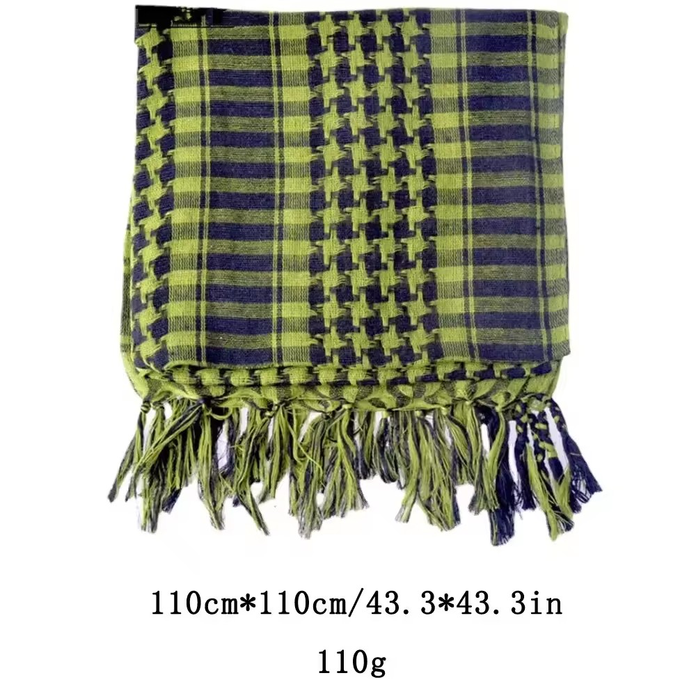 Été tactique désert Keffiyeh Shemagh écharpe enveloppement pour hommes et femmes arabe tête cou Protection multi-fonctionnelle Camouflage