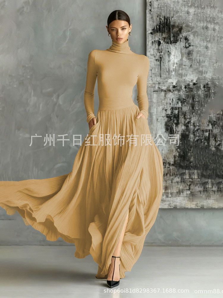 Ensemble jupe longue élégante pour femme, t-shirt à manches longues, Slim, hauts et jupes Maxi, ensemble deux pièces, tenues pour femme, automne hiver 2025