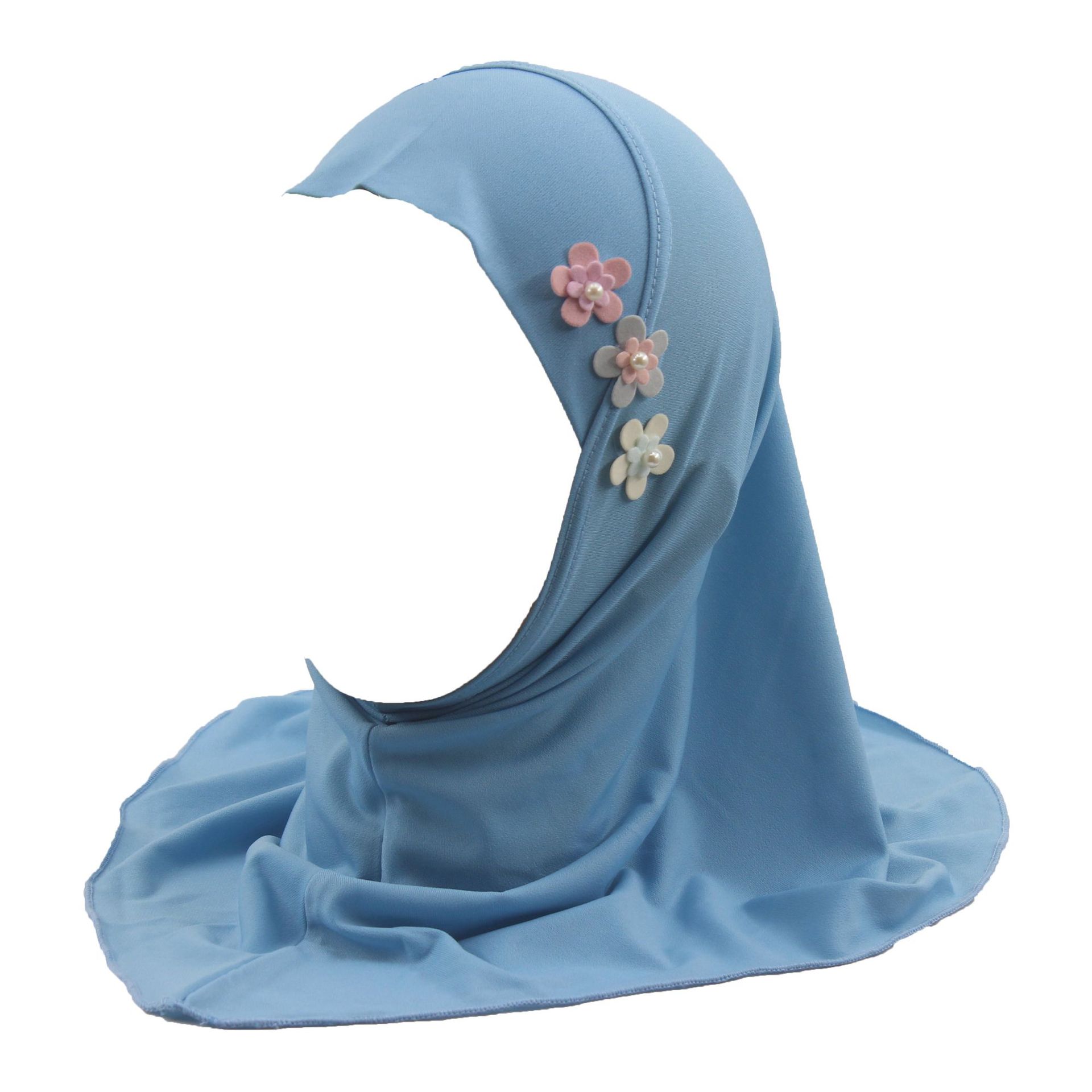 Hijab musulman pour filles, Turban arabe, Khimar islamique, Hijab instantané directement, écharpe de couleur unie, couleur fleur au hasard