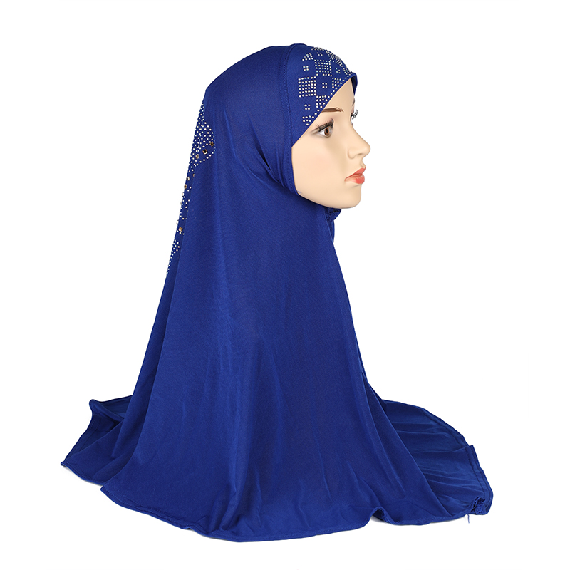 H108 adultes taille moyenne 70*70 cm prier hijab musulman hijabi écharpe islamique foulard chapeau armia tirer sur bandeau
