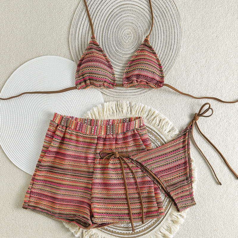 Maillot de bain sexy à rayures pour femmes, ensemble deux pièces pour la plage, style brésilien, pour baigneurs à la piscine, nouvelle collection