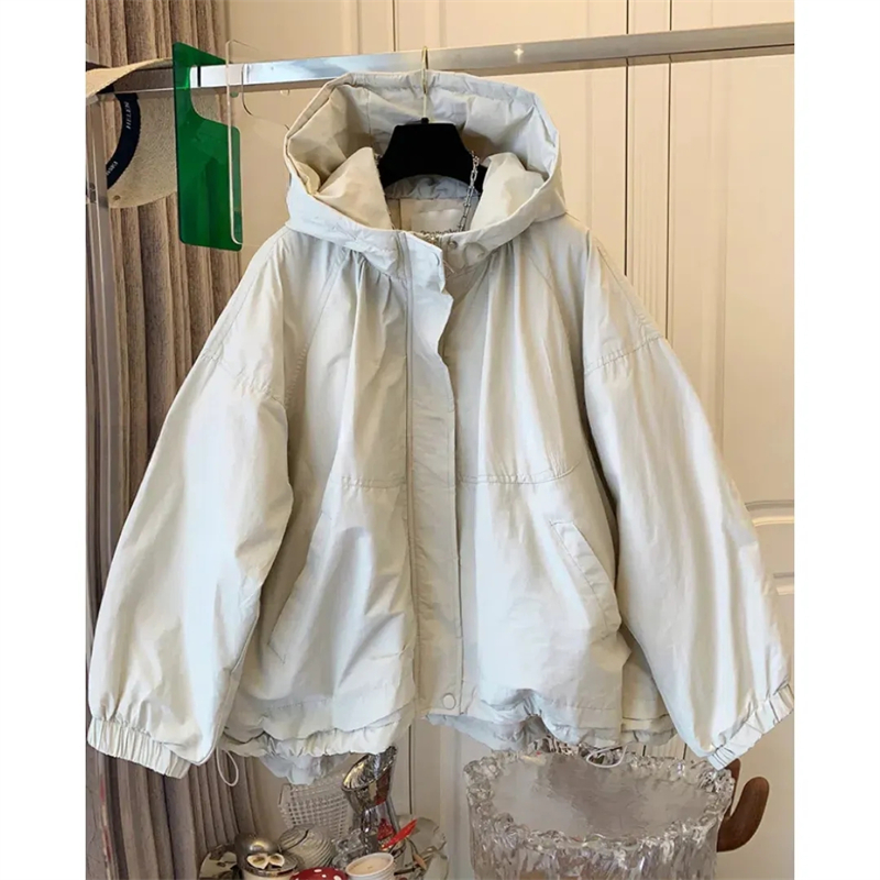 Nouvelle veste courte pour femmes 2025 printemps automne Design Sense à capuche dame vêtements d'extérieur tempérament élégant dames mode manteau