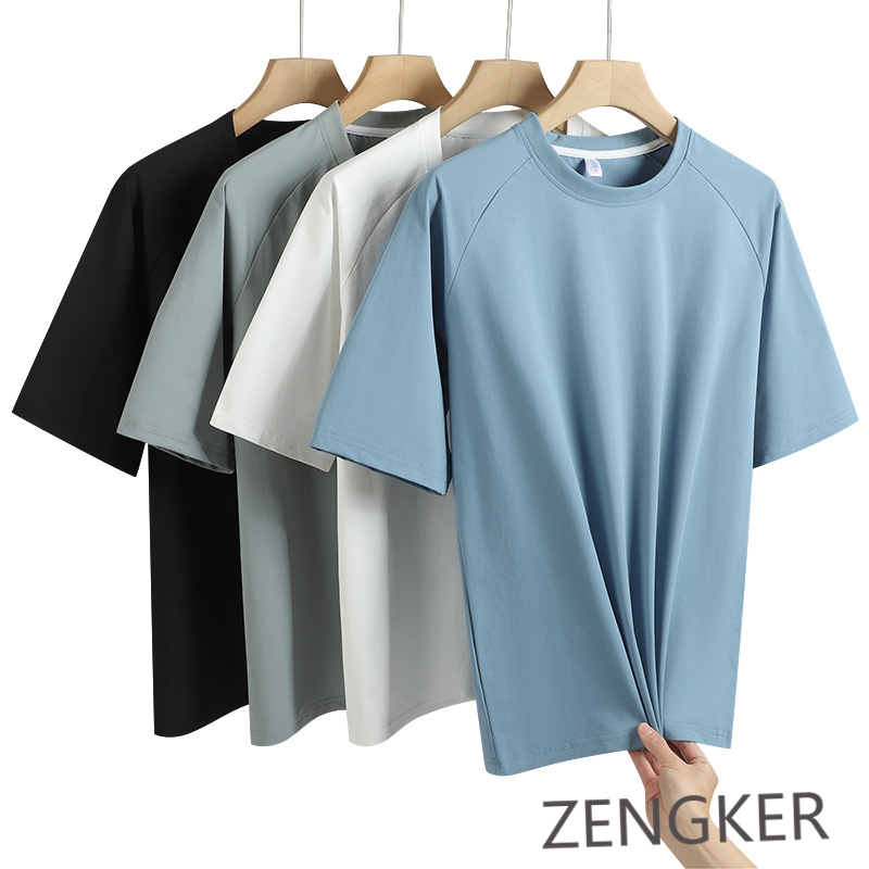 Été grande taille hommes couleur unie gros gars glace soie col rond élastique à manches courtes T-shirt décontracté ample séchage rapide 9xl140kg