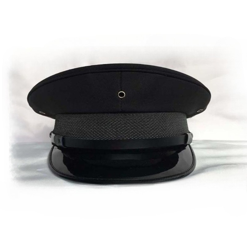 Chapeau militaire à calotte plate grande taille, style officier allemand à large bord, noir, pour homme, accessoire de cosplay pour boîte de nuit et pour animateur de streaming