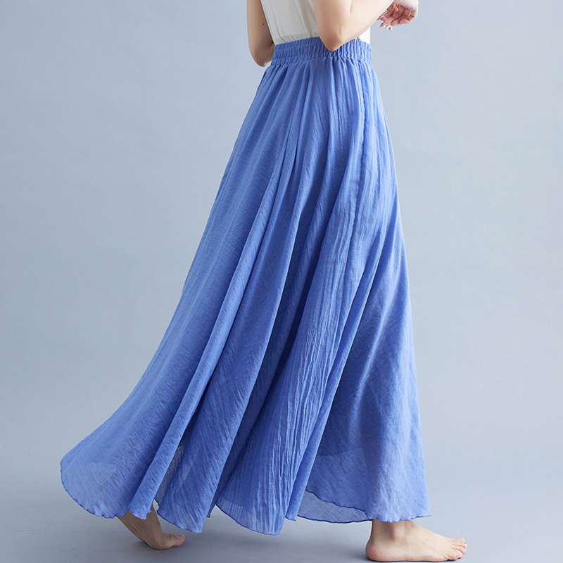 Mode coton lin vêtements femmes jupes Maxi Y2k élégant Streetwear Saia Ropa Mujer décontracté robe longue jupe Faldas Harajuku