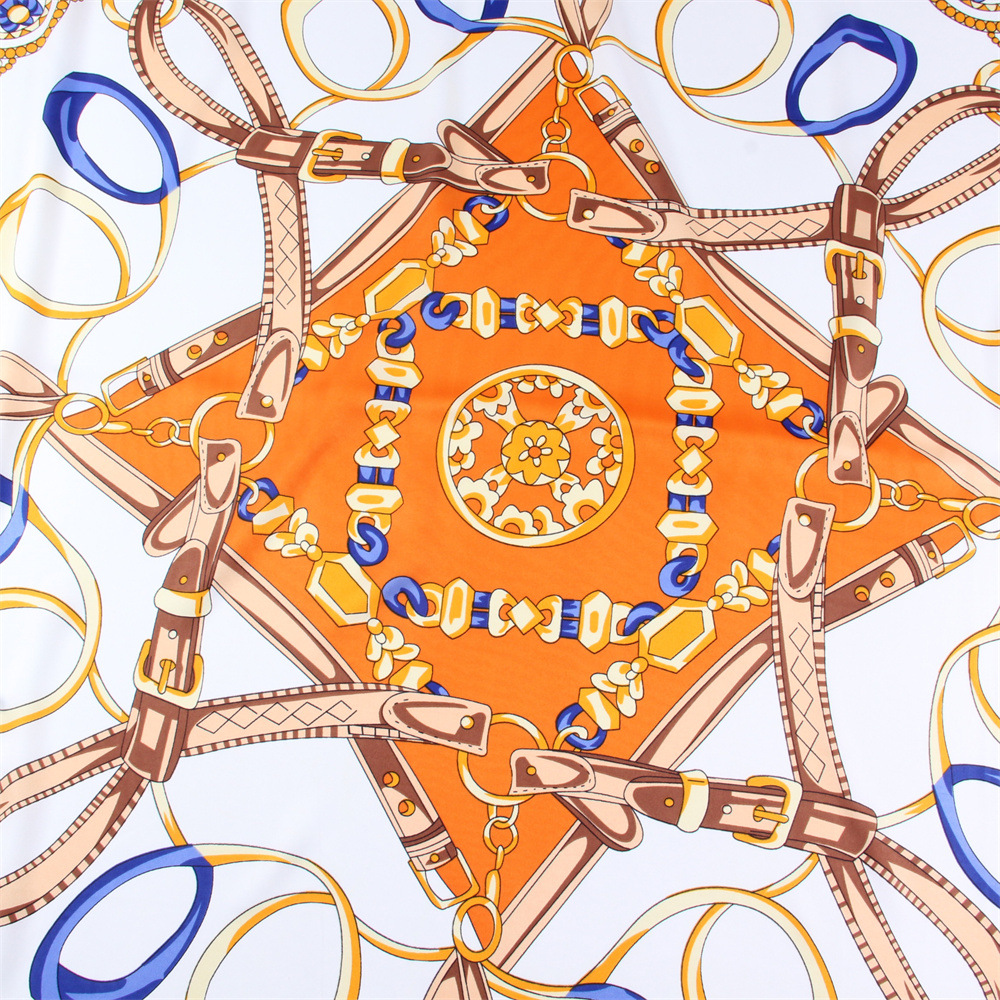 130*130 cm 100% sergé foulard en soie femmes luxe chaîne impression plage châle carré Bandana foulard Femme Fourlard Echarpes étoles