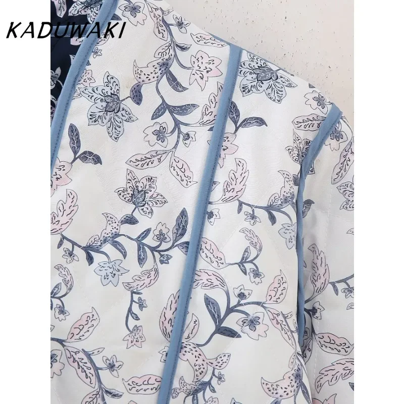 KADUWAKI-Veste courte matelassurera en coton à manches longues et col montant, Streetwear décontracté classique, Vêtements College recto verso, Mode rétro