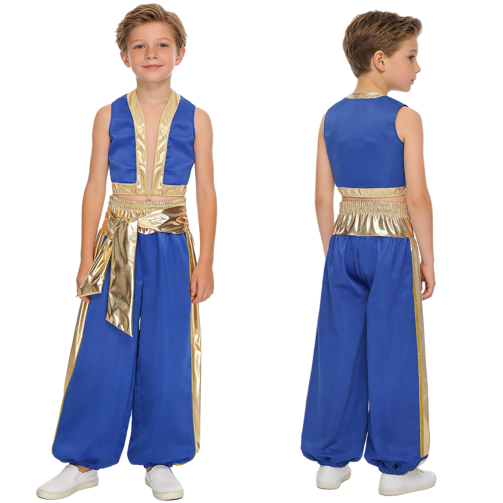 Costume de prince arabe pour garçons, gilet et pantalon, déguisement de personnage de jeu, elfe, pour Halloween, fête, carnaval