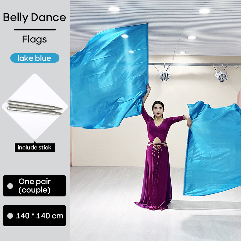 Accessoires de danse du ventre, drapeau 140x140 cm, voile en soie véritable, plusieurs Options de couleurs, drapeaux pour la pratique des spectacles sur scène des adultes