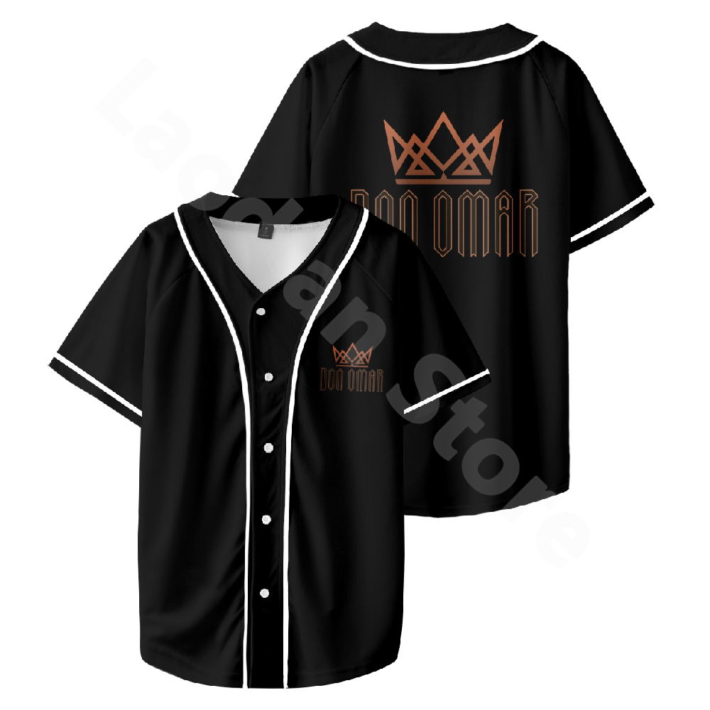 Maillot de Baseball Décontracté avec Col en V et Manches Courtes, Chemise Vintage, Veste Hip Hop, à la Mode, Uniforme, Don Omar, Retour à Reggaeton Tour