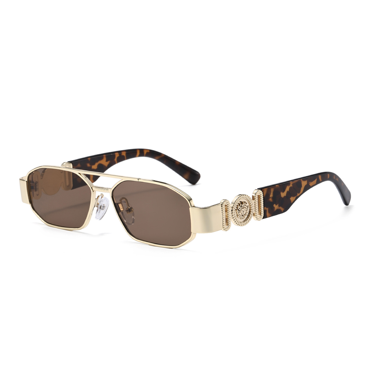 Lunettes de soleil carrées vintage unisexes en métal, nouvelle marque de créateur populaire, lunettes polyvalentes pour femmes et hommes