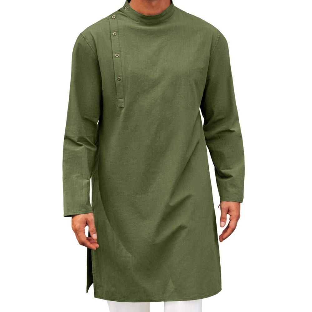 Chemise longue arabe pour hommes, thobe traditionnel musulman, kaftan, vêtements décontractés, mode musulmane