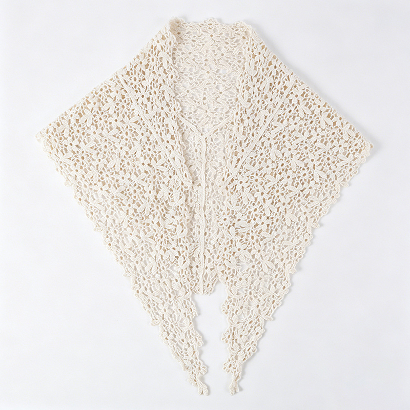 Écharpe de cheveux en crochet style bohème pour femmes, bandana noué en dentelle florale, bandeau à longues franges à nouer à l'arrière pour les vacances à la plage
