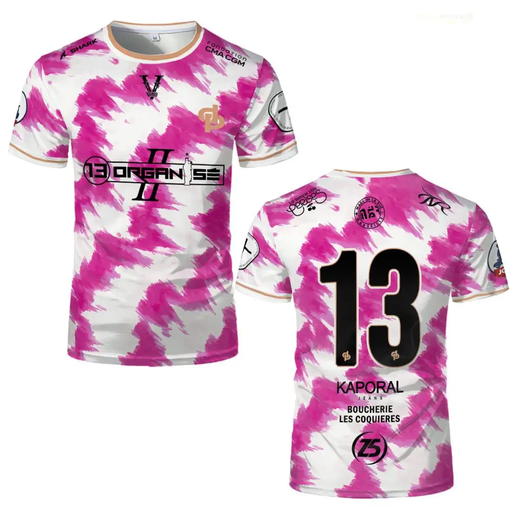 Nouveau maillot de football JUL Marseille imprimé intégral 13, T-shirt d'entraînement Hip Hop, uniforme unisexe, streetwear
