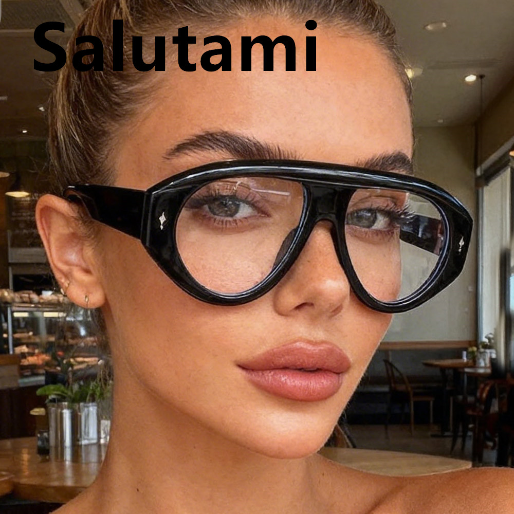 Lunettes d'ordinateur carrées surdimensionnées vintage pour femmes, anti-lumière bleue, nouveau style, noires, transparentes, prêtes à porter