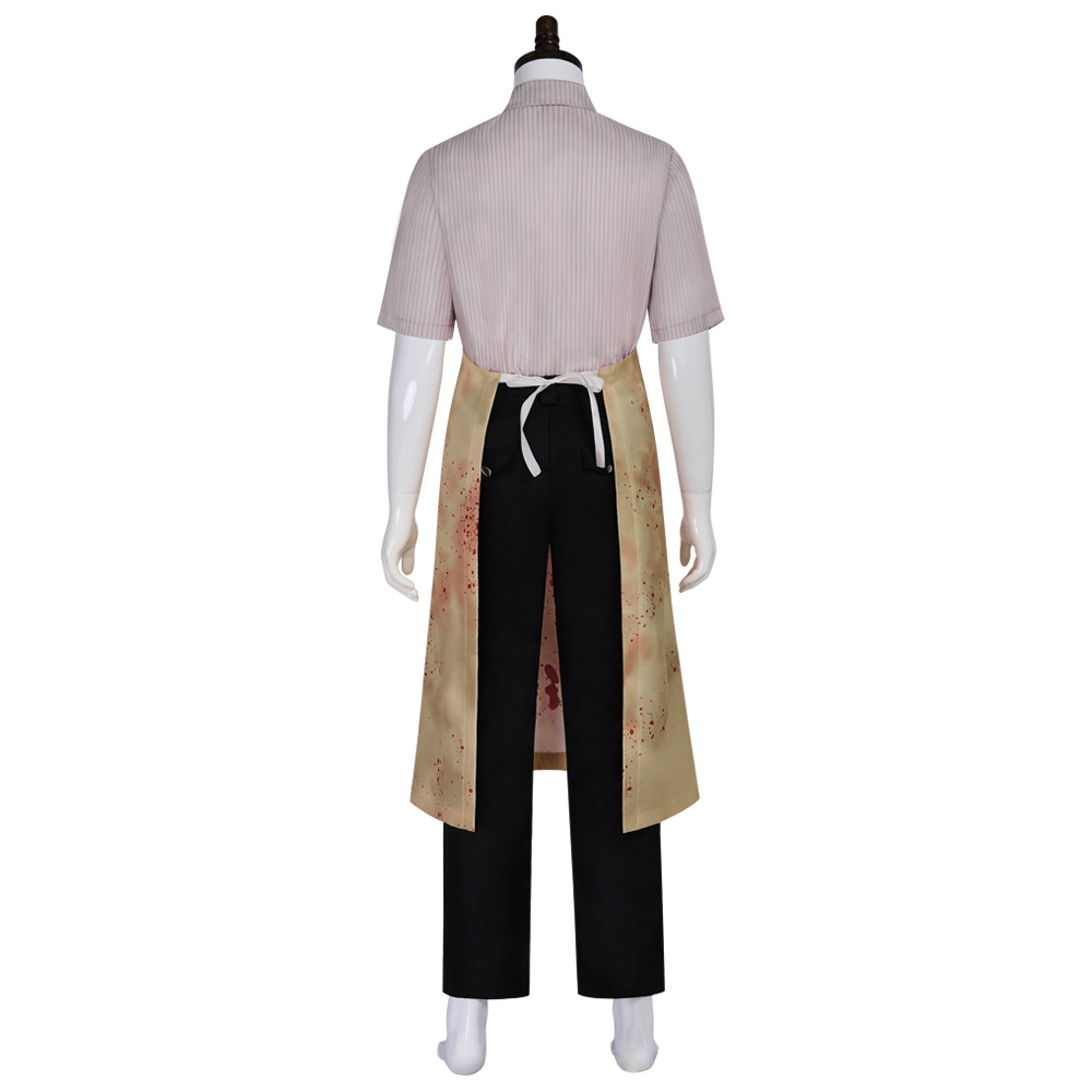 Costume de Cosplay Leatherface, tablier taché de sang, chemise et pantalon, fête fantaisie d'horreur pour Halloween et carnaval pour adultes
