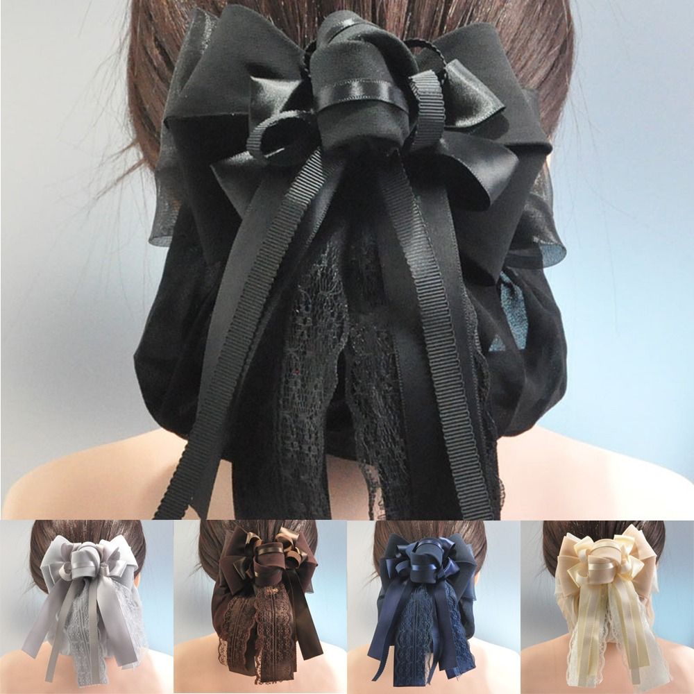 Élégant bonnet à nœud en ruban, élastique, classique, pour chignon, filet à cheveux, accessoire de coiffure pour infirmières, banque, restauration, pour femmes et filles