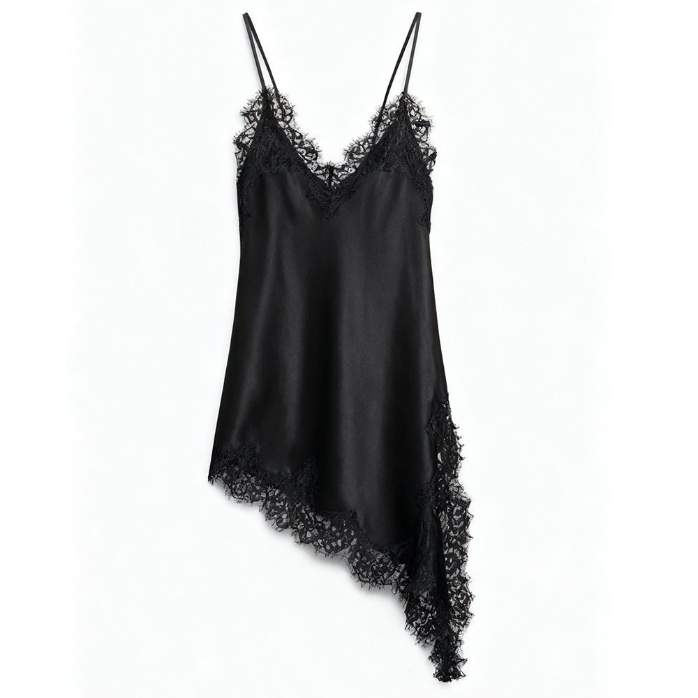 Femmes Coquette Sexy dentelle épissé asymétrique robe d'été dame Sexy sans manches dos nu soirée Club robes de soirée robes