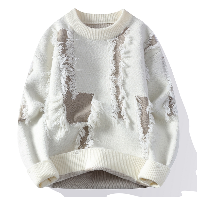 Pull tricoté décontracté pour homme, style usé, collection Hiver 2026 – Pulls épais et chauds pour homme, streetwear
