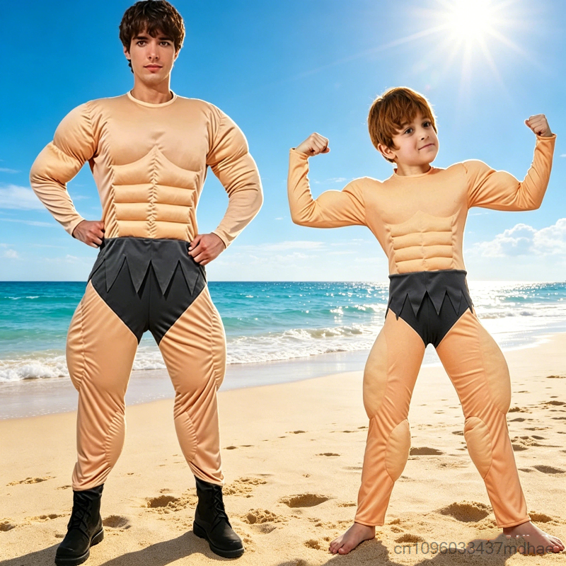 Costume de musculation pour adulte et enfant, combinaison de musculation fantaisie pour cosplay, combinaison de musculation pour performance scénique