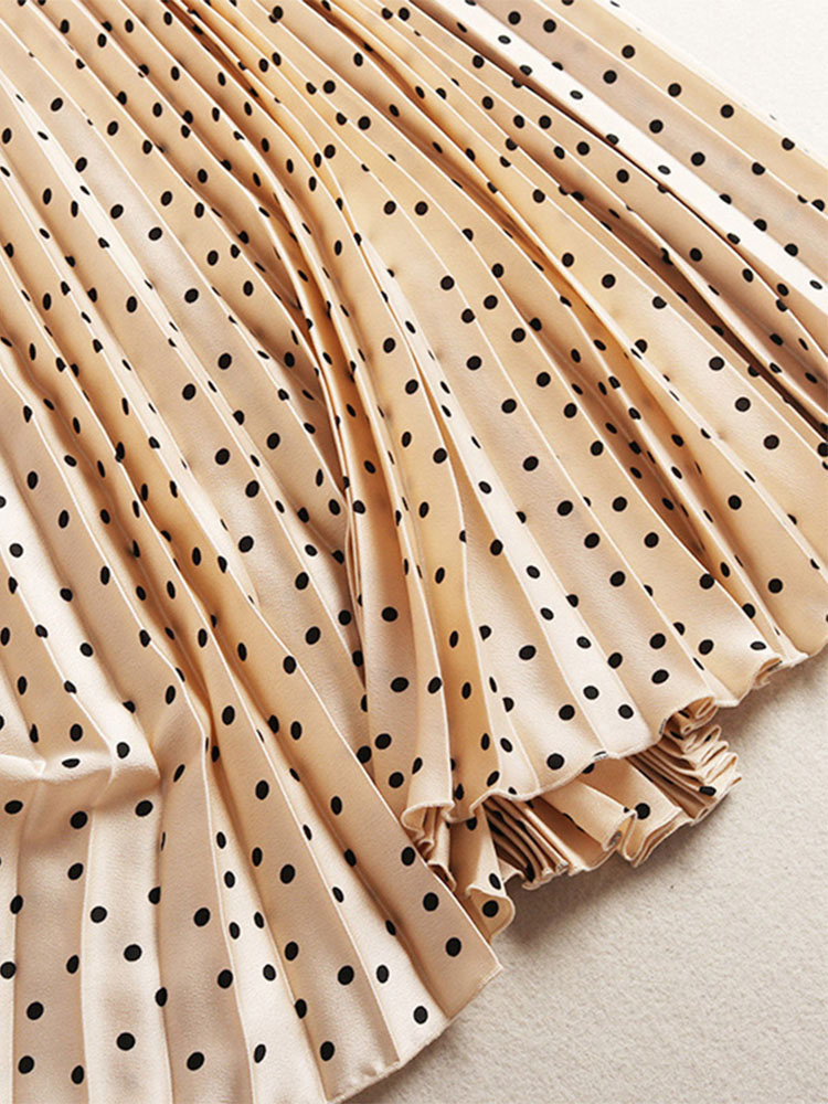 Jupe plissée en velours pour femme, taille haute, imprimée, mi-longue, maxi, printemps, automne