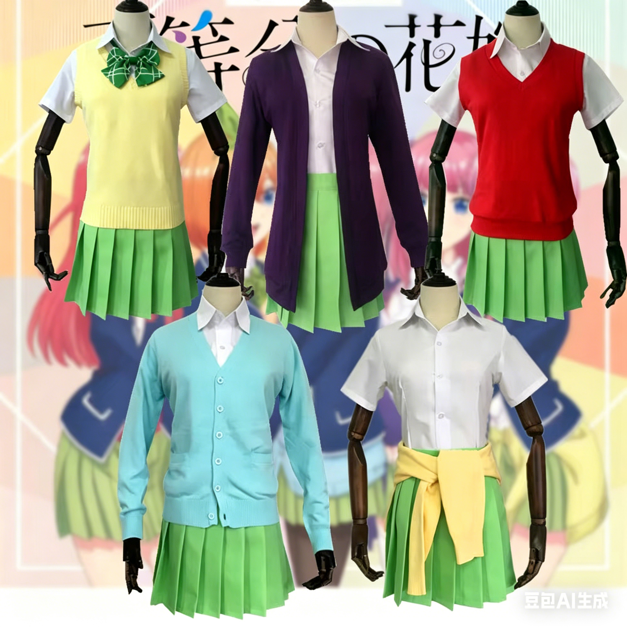 Costume de cosplay Anime Nakano Ichika, tenue des Quintuplets, vêtements de carnaval d'Halloween, uniforme JK Miku Nakano