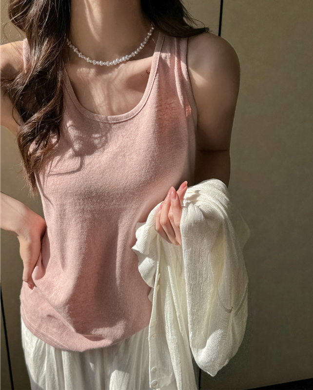 Débardeur coréen décontracté et ample pour femme – Doux, respirant, idéal pour l'été, polyvalent, tendance, sans manches, style streetwear, sport et quotidien