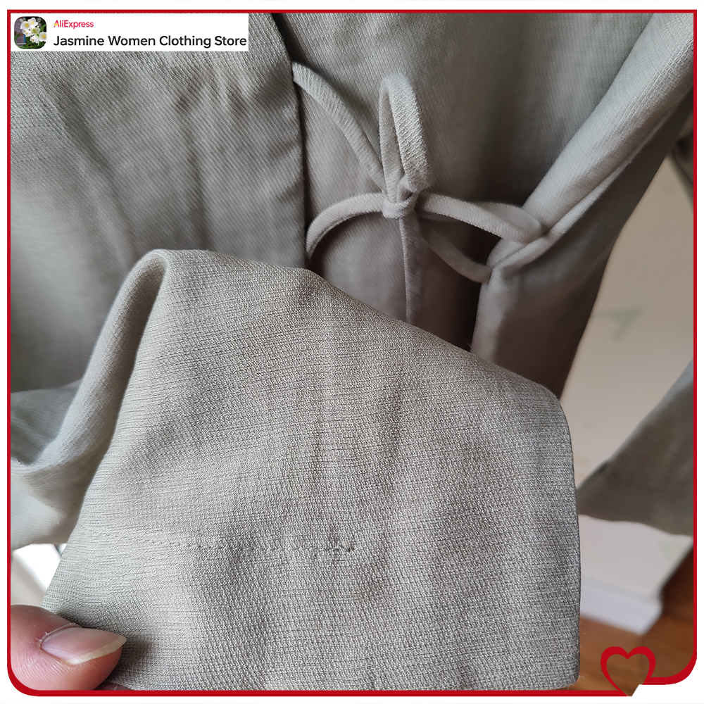 Chemisier Olive confortable avec attaches, manches longues tombantes, Kimono pour femmes, col en v, Cardigan portefeuille, hauts froissés avec fentes latérales, 2 styles