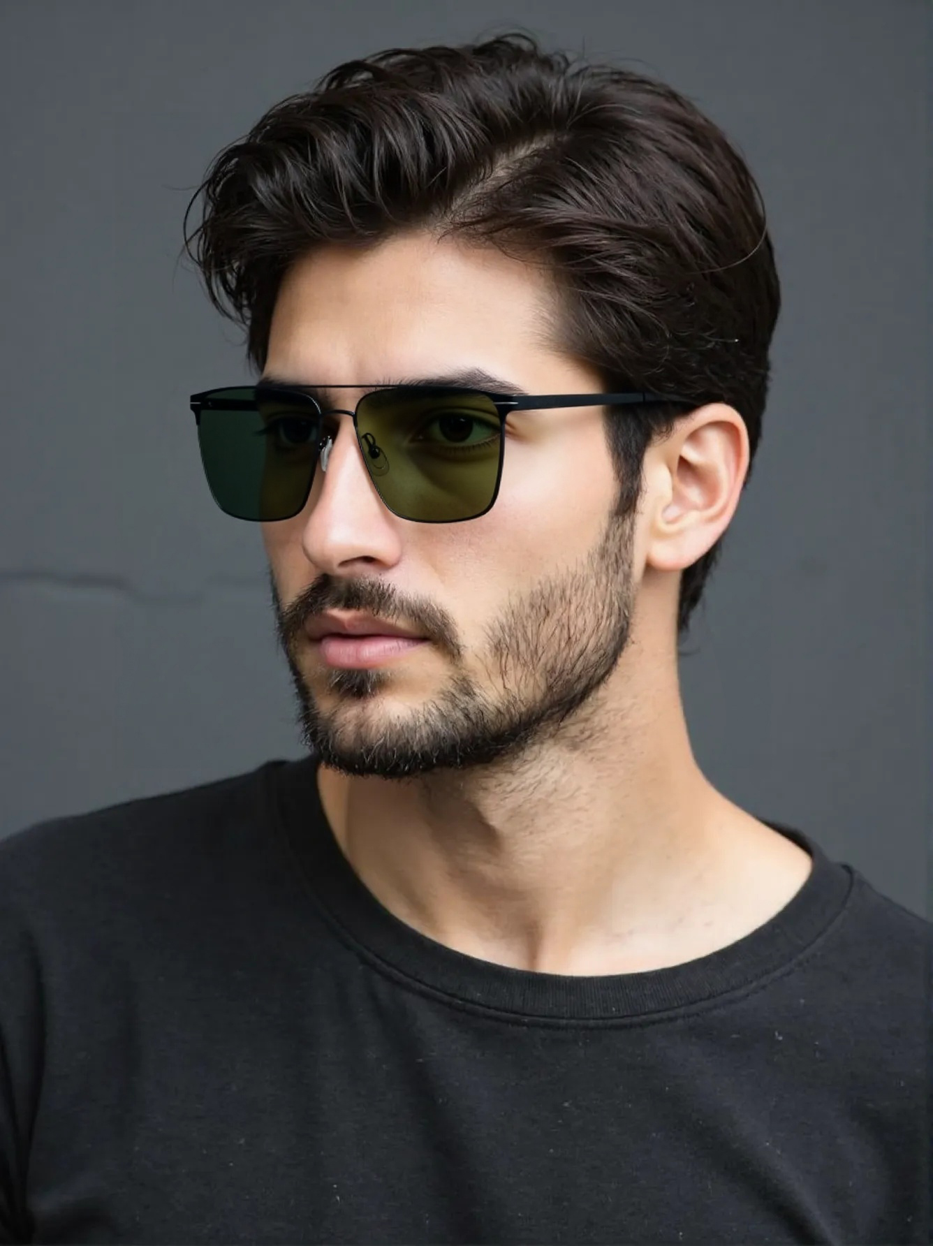 Nouvelles lunettes de soleil tendance avec montures rectangulaires élégantes et Construction en métal adaptées aux hommes avec lentilles UV400 5135