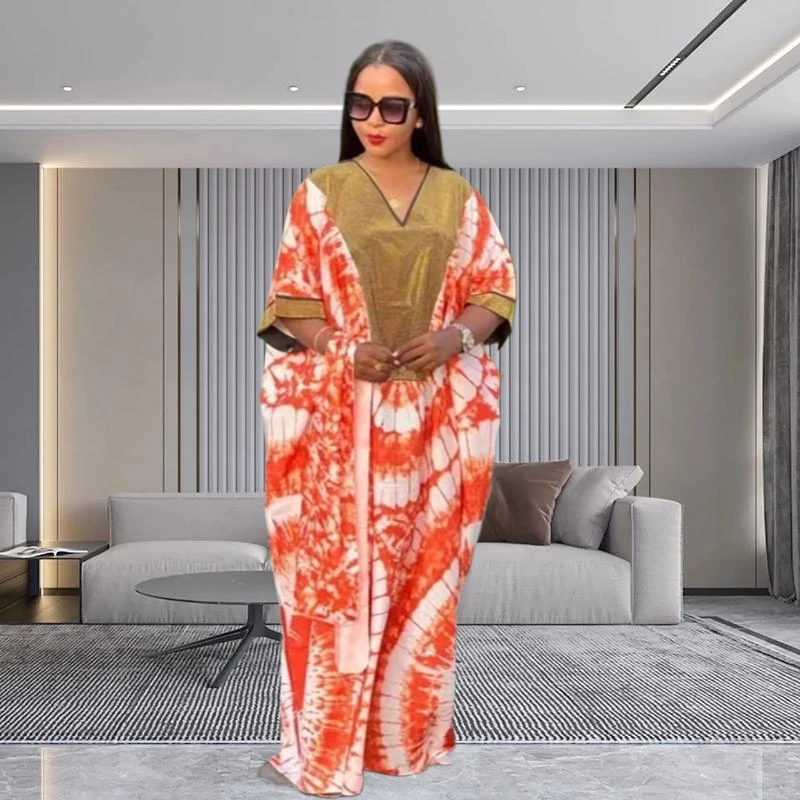 Nouvelle robe caftan afro 2026 pour femmes, manches longues, épaules dénudées, grande taille, avec franges, confortable pour la plage en été.