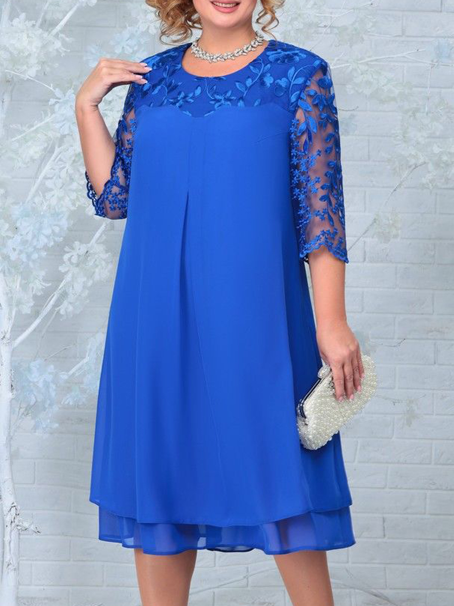 Robe d'été grande taille pour femme, nouvelle mode, broderie, Patchwork, élégante, robes courbées pour fête de mariage, 2025