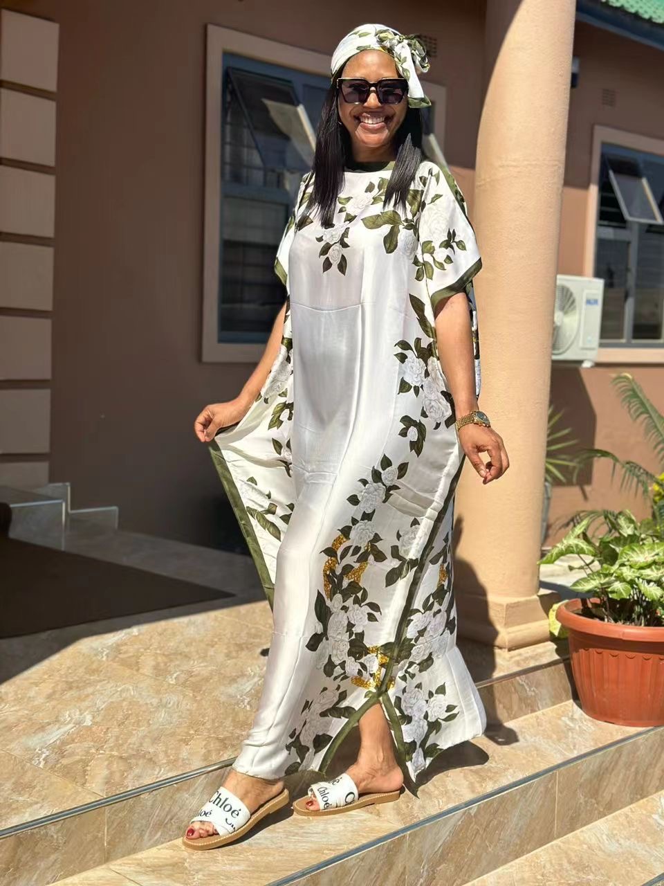 Longueur de la robe 142 cm, buste: 160 cm 2025 femmes robes imprimer Dashiki Sexy Boho décontracté plage femmes robe longue/robe Yomadou Colo