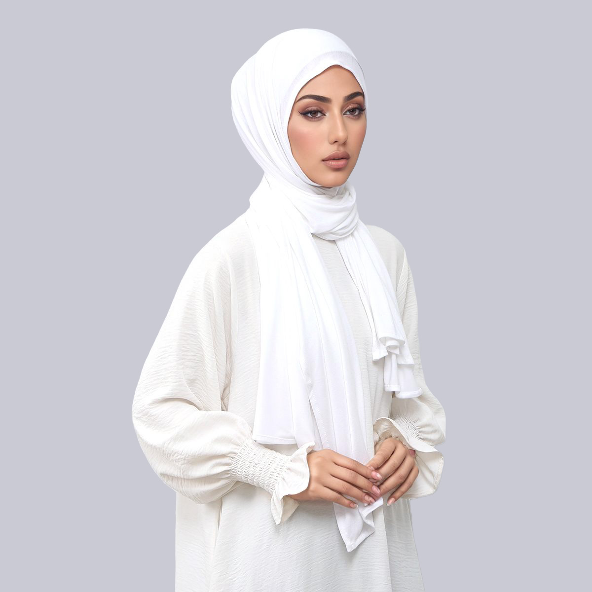 Femmes musulmanes instantanées Hijab grand châle Jersey écharpe douce facile à porter bandeau enveloppement mince respirant pull Ramadan bandeau