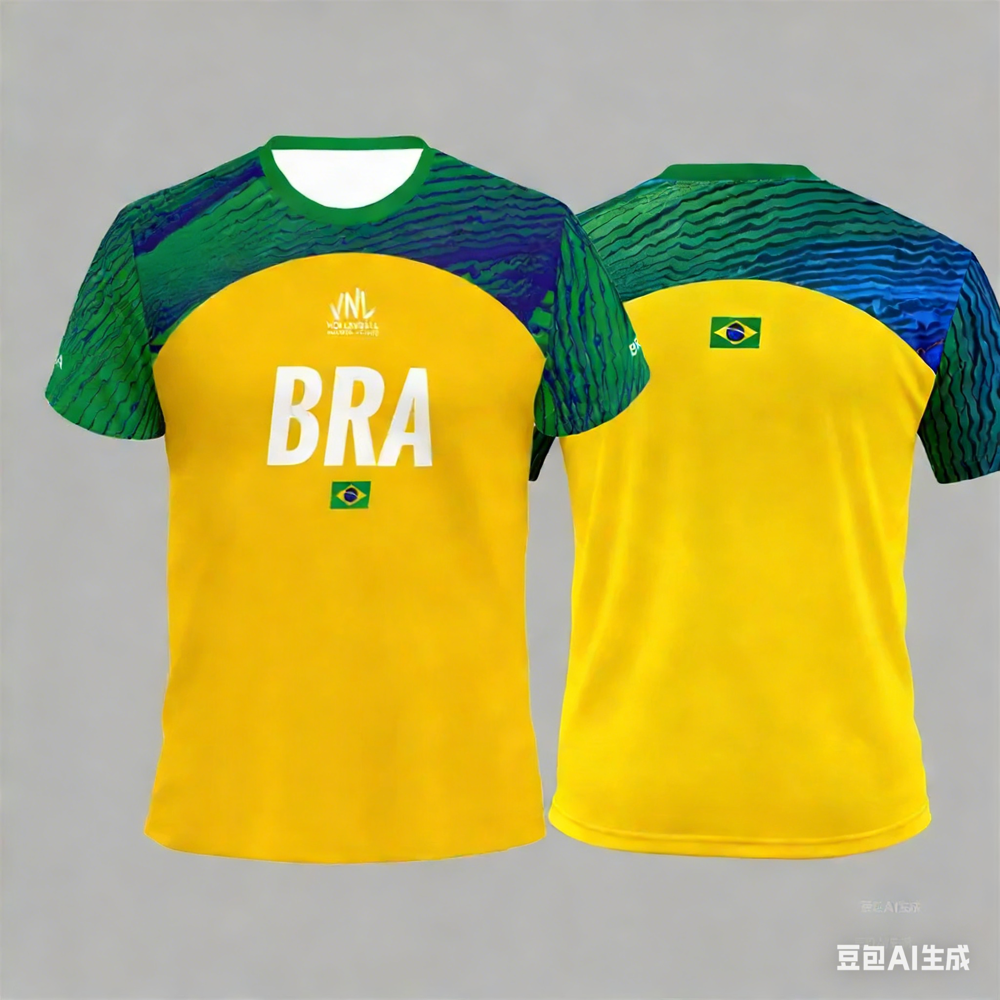 T-shirt de l'équipe nationale de volley-ball du Brésil VNL pour hommes et femmes, vêtements d'entraînement sportifs d'été avec drapeau BRA pour les fans de sport