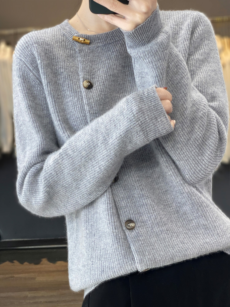 Cardigan femme 100% pur cachemire pull automne et hiver manteau haut de gamme épais automne grande taille pull manteau haut sens.