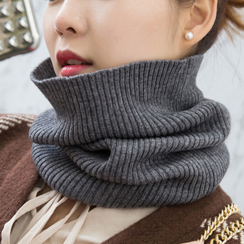 Écharpes chaudes en cachemire unisexe, laine élastique, tricot, anneau, cou, snood, épais, coupe-vent, cyclisme, conduite, pull, femme, hiver, O20