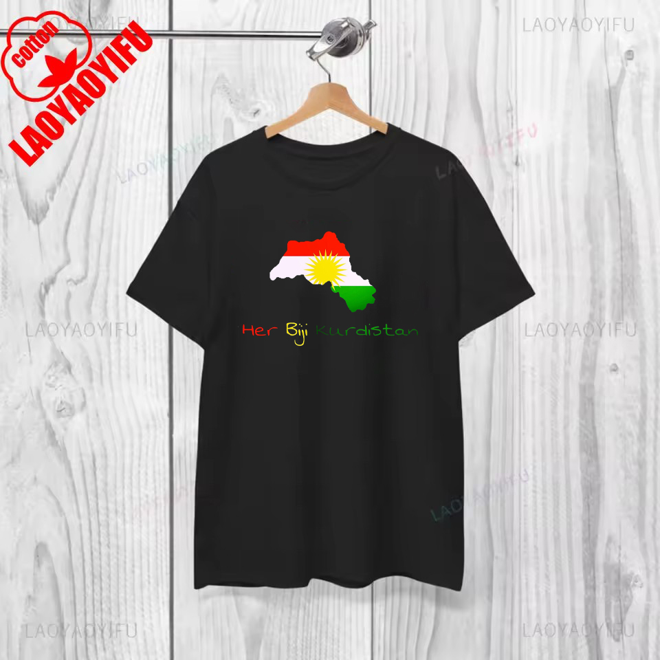 T-shirt Vintage en coton kurdistan, vêtements de rue graphiques, manches courtes, col rond, Style d'été, vêtements Y2K
